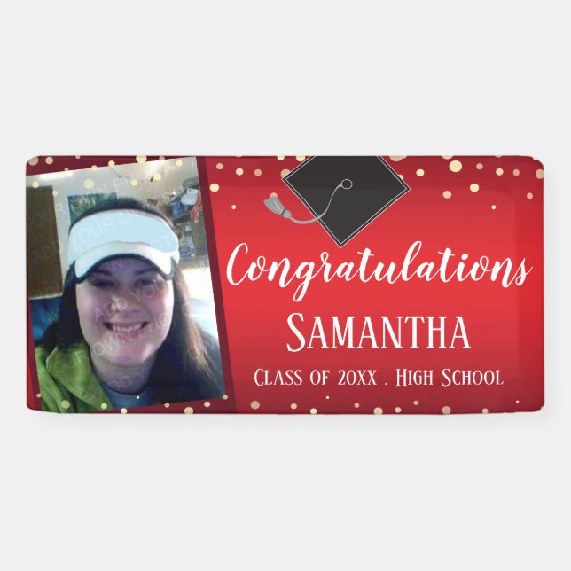 Lona Banner del Fiesta de presupuesto de graduación (Horizontal)