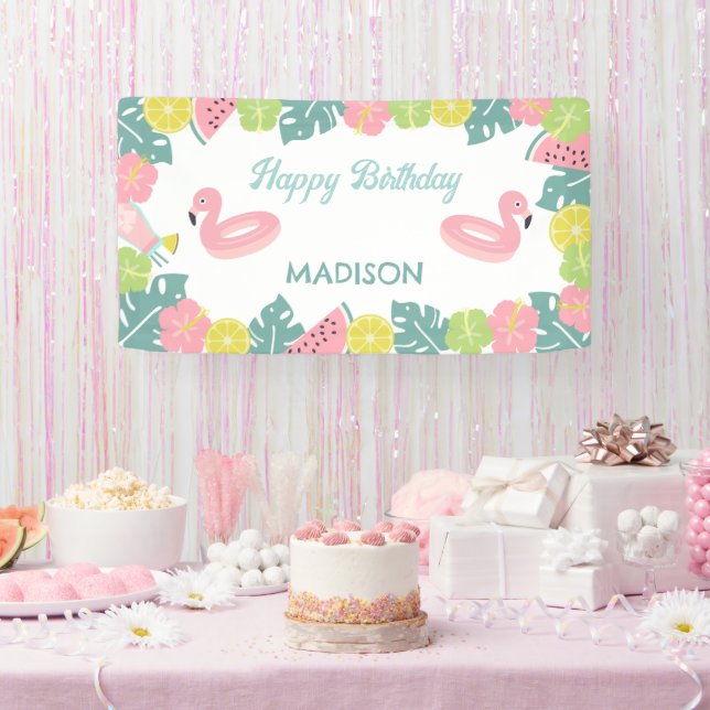 Lona Banner del fiesta del grupo de Chicas retro (Fiesta)