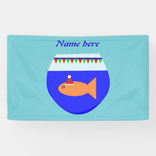 Lona Banner del Fiesta navidad Goldfish Personalizado