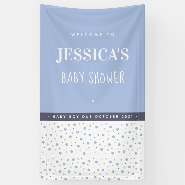 Lona Banner del Personalizado azul de Baby Boy de Baby  (Vertical)