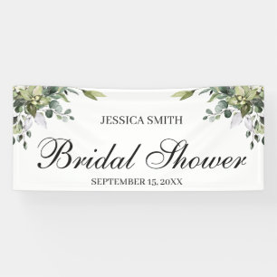 Lona Banner del Rótulo de ducha de novia Eucalyptus Wat