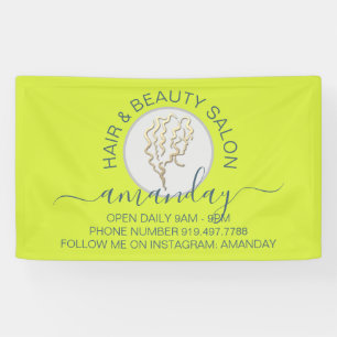 Lona Banner del Salón de Belleza del peluquero con logo