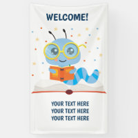 Banner del tema del gusano de biblioteca azul