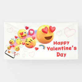 Lona Banner Día de San Valentín de emoji