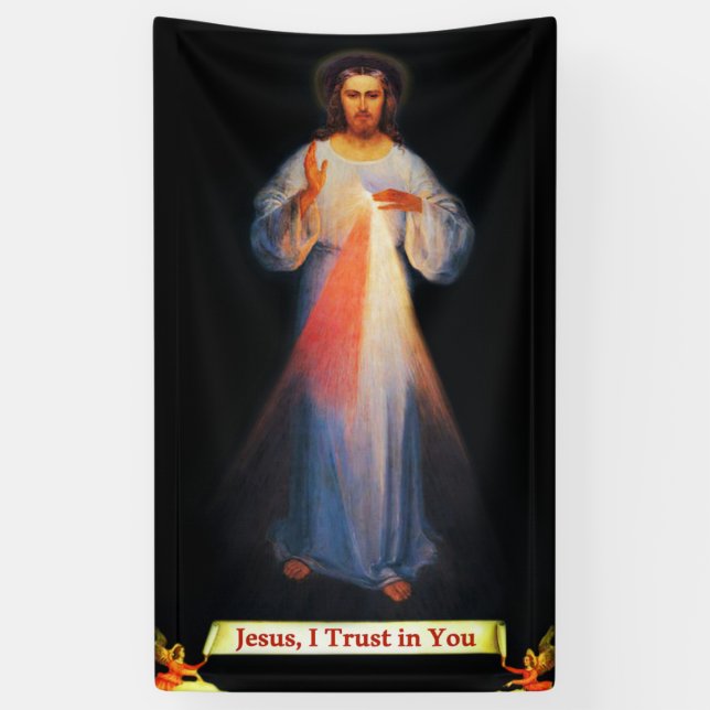 Lona Banner Divino Mercy Jesus 3'x5' (Vertical)