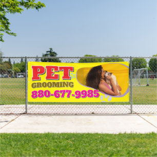 Lona Banner editable de mascota Grooming Services