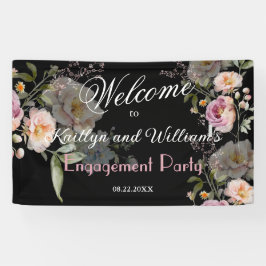 Lona BANNER Elegant Floral Engagement Party Welcome