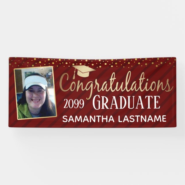 Lona Banner Elegant Gold Felicitaciones Graduate 2022 (Horizontal)