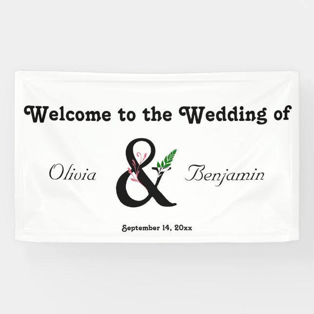 Lona Banner elegante de Ampersand Boda (Horizontal)