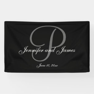 Lona Banner elegante del Boda del Monograma P