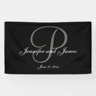 Lona Banner elegante del Boda del Monograma P