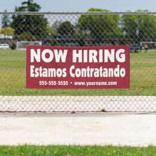 Lona Banner en español de Estamos Contratando
