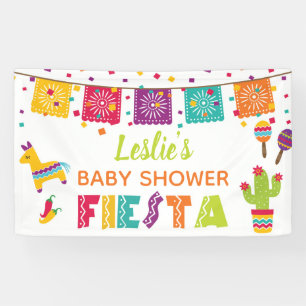 Lona Banner Fiesta Baby Shower - Fondo blanco