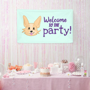 Lona Banner Fiesta de Corgi Cute