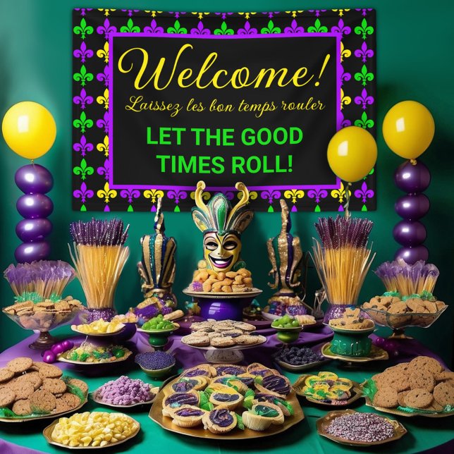 Lona Banner Fiesta Mardi Gras Fleur de Lis (Subido por el creador)