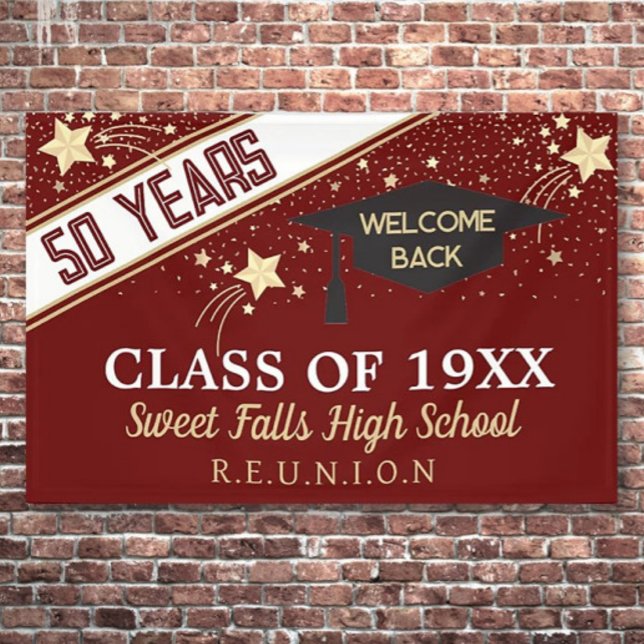 Lona Banner grande! Cartel de la reunión de clase de 50 (Subido por el creador)
