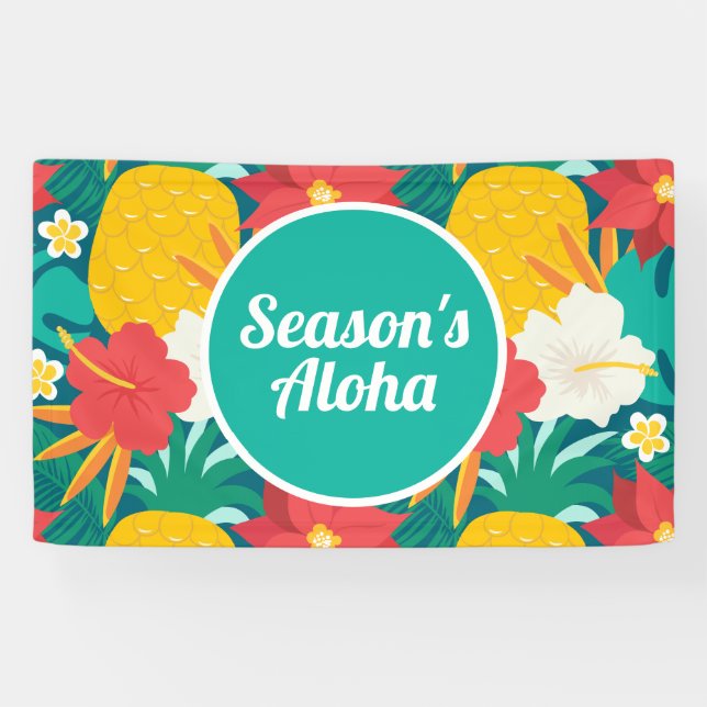 Lona Banner hawaiano de la temporada Aloha (Horizontal)