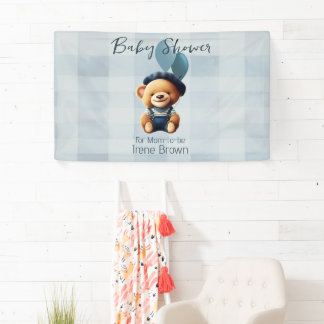 Lona Banner horizontal Bear Jean Baby Shower