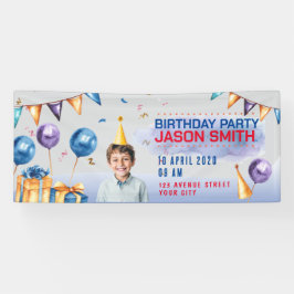 Lona Banner horizontal de la fiesta de cumpleaños con e