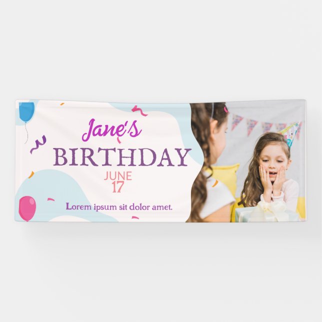 Lona Banner horizontal de la fiesta de cumpleaños moder (Horizontal)