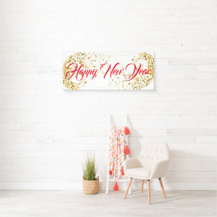 Lona Banner interior feliz Año Nuevo