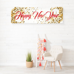Lona Banner interior feliz Año Nuevo