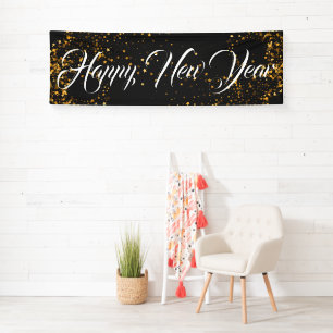 Lona Banner interior feliz Año Nuevo