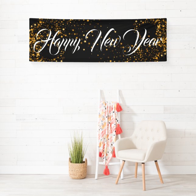 Lona Banner interior feliz Año Nuevo (In situ)