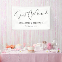 Banner 'Just Married' de escritura moderna - Perso
