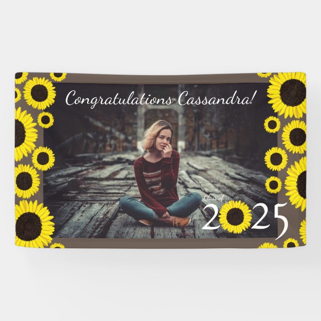 Lona Banner marrón del Partido de Graduación del País d (Horizontal)