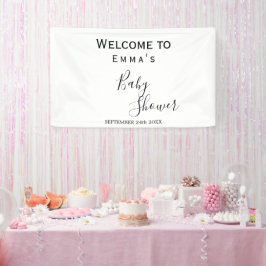 Lona Banner minimalista de ducha en blanco y negro