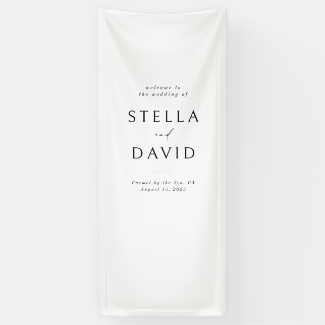 Lona Banner minimalista elegante de bienvenida Boda Vin (Vertical)