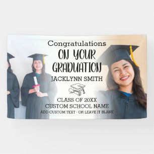 Lona Banner moderno de graduación de 2 Collages de foto
