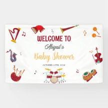 Banner musical único de Rótulo de Baby Shower