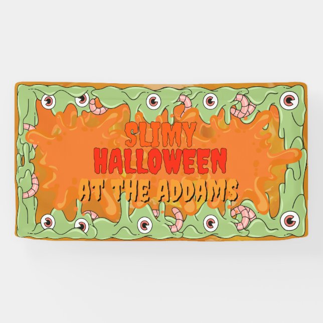 Lona Banner muy delgado de Halloween (Horizontal)