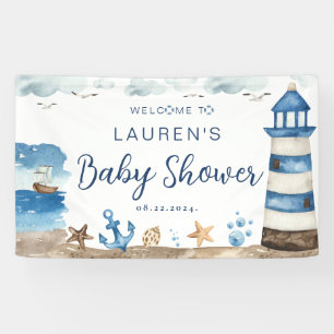 Lona Banner Nautical Baby Shower