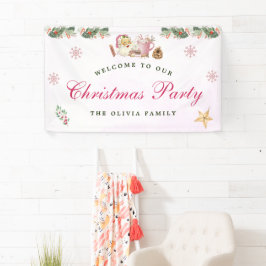 Lona Banner navideño de bienvenida para Navidades