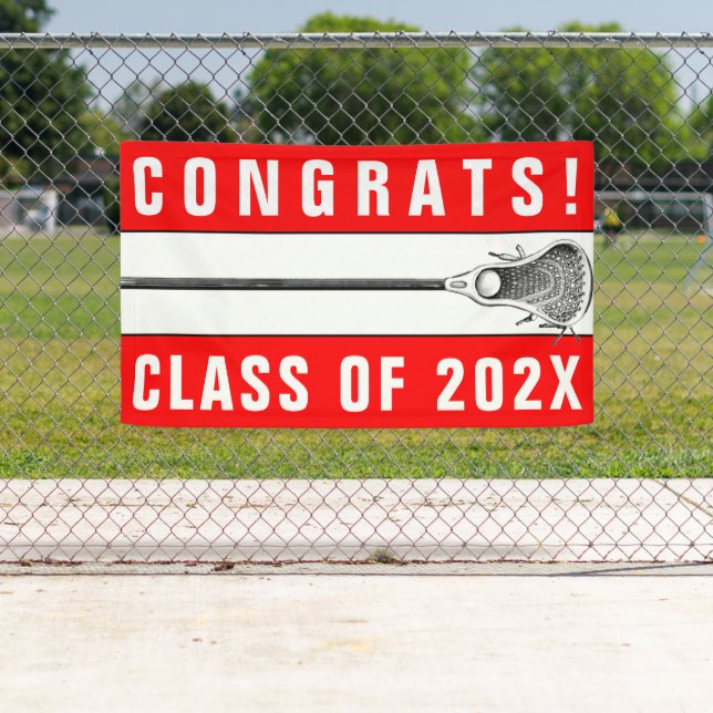 Lona Banner nocturno de Lacrosse Red Team Senior (In situ)