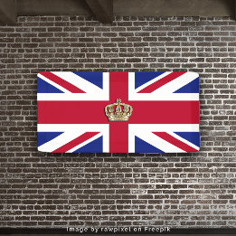 Lona Banner patriótico de Crown and Union Jack