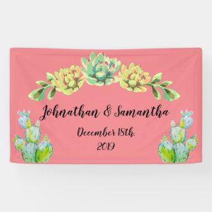 Lona Banner personalizado de 3'x5' Bohemian Cactus Succ