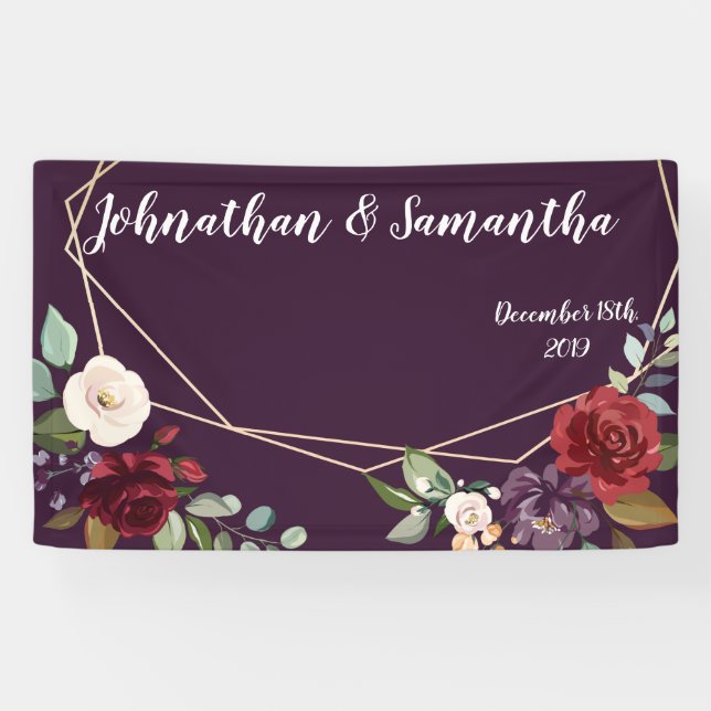 Lona Banner personalizado de 3'x5' Plum Rosas púrpura o (Horizontal)