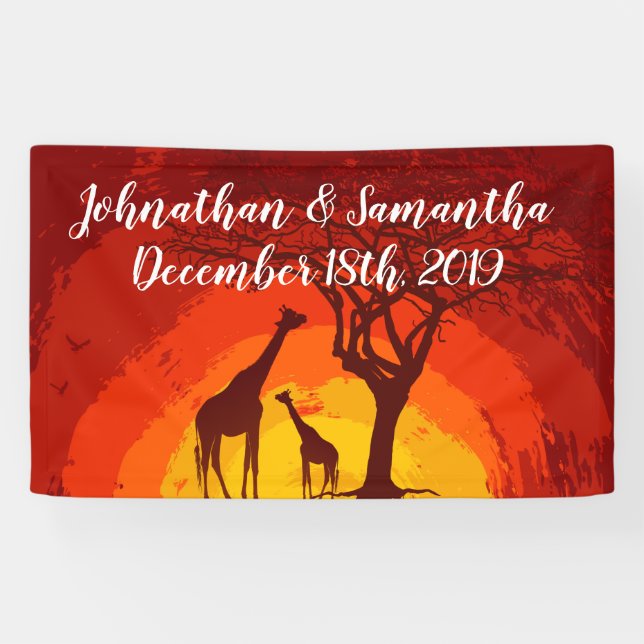 Lona Banner personalizado de 3'x5': Safari Giraffe de Á (Horizontal)