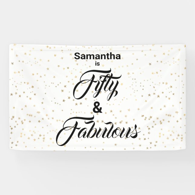 Lona Banner personalizado de 50 y fabulosas estrellas d (Horizontal)