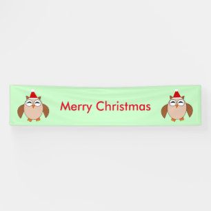 Lona Banner personalizado de búho de Navidades pequeños