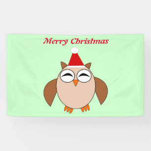 Lona Banner personalizado de búho de Navidades pequeños