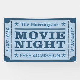 Lona Banner personalizado de nombre y fecha de "Movie T