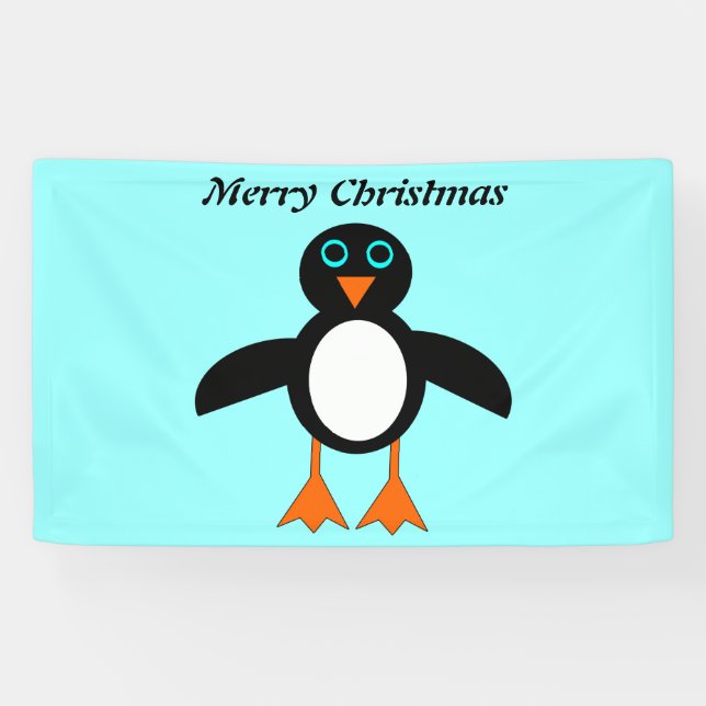Lona Banner personalizado de pingüino (Horizontal)