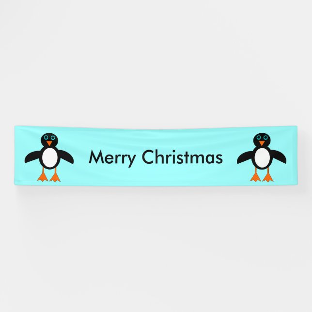 Lona Banner personalizado de pingüino (Horizontal)