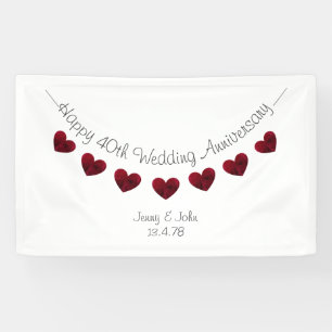 Lona Banner personalizado del 40 aniversario del Boda d
