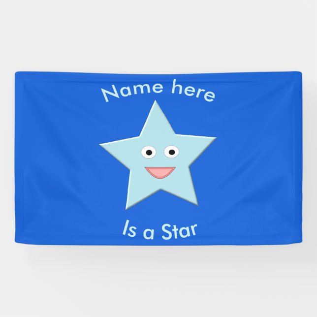 Lona Banner Personalizado estrella de la celebración az (Horizontal)